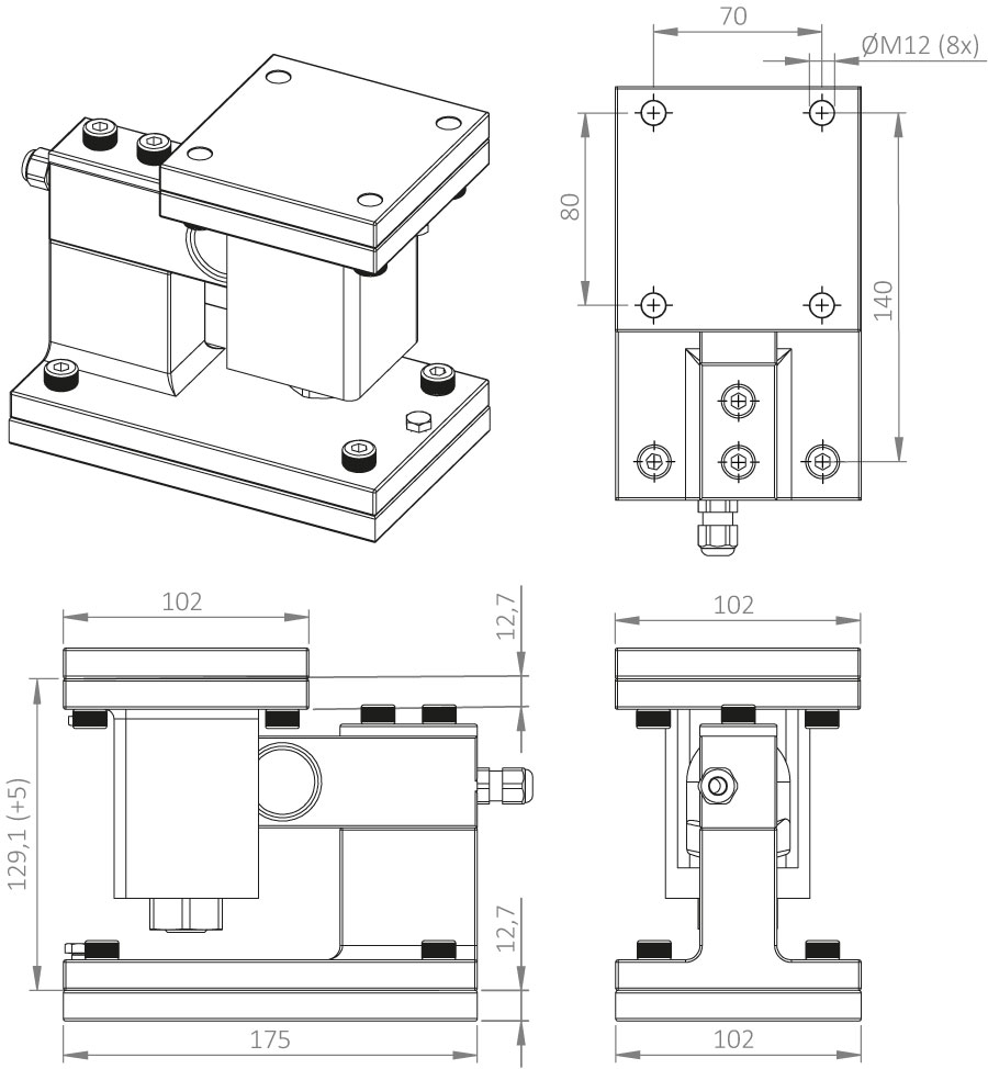 SIP-BL desenho de dimensões
